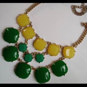 Green & yellow statement necklace